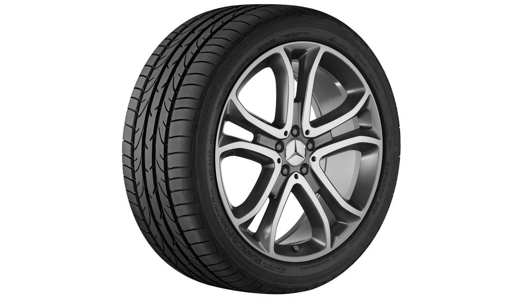 5-dubbelspaaks velg, 53,3 cm (21 inch), hoogglans, M-GLE-Klasse, 265/40 R21/, grijs Himalaya, A16640127027X21