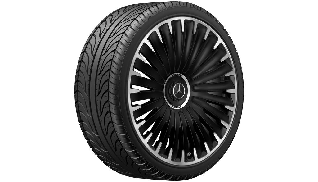 AMG Vielspeichen-Rad, 55,9 cm (22 Zoll), glanzgedreht, 275/35 R22/, schwarz matt, A29440116007X36 AMG Vielspeichen-Rad, 55,9 cm (22 Zoll), glanzgedreht, 275/35 R22/, schwarz matt, A29440116007X36