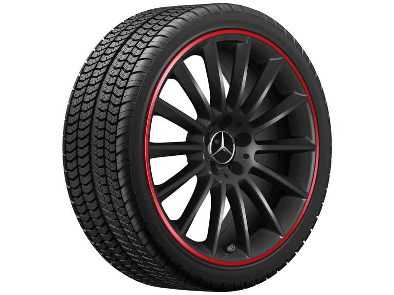 AMG-multispaaksvelg, 48,3 cm (19 inch), velgrand rood gelakt, A-Klasse, 235/35 R19/, zwart, A17740119009Y31