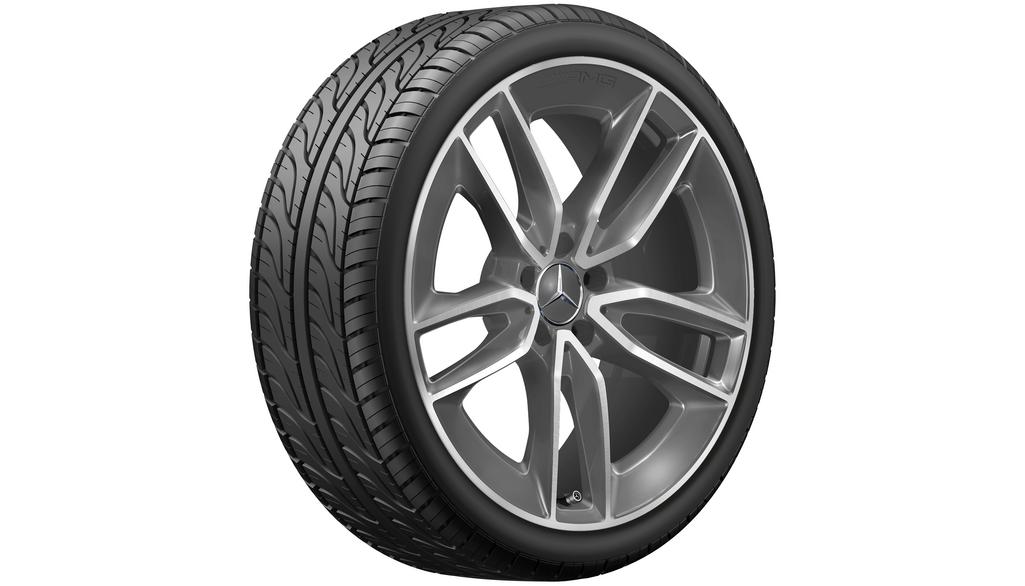AMG 5-Doppelspeichen-Rad, 50,8 cm (20 Zoll), glanzgedreht, E-Klasse, 245/35 R20/, tantalgrau, A21340149007Y51 AMG 5-Doppelspeichen-Rad, 50,8 cm (20 Zoll), glanzgedreht, E-Klasse, 245/35 R20/, tantalgrau, A21340149007Y51