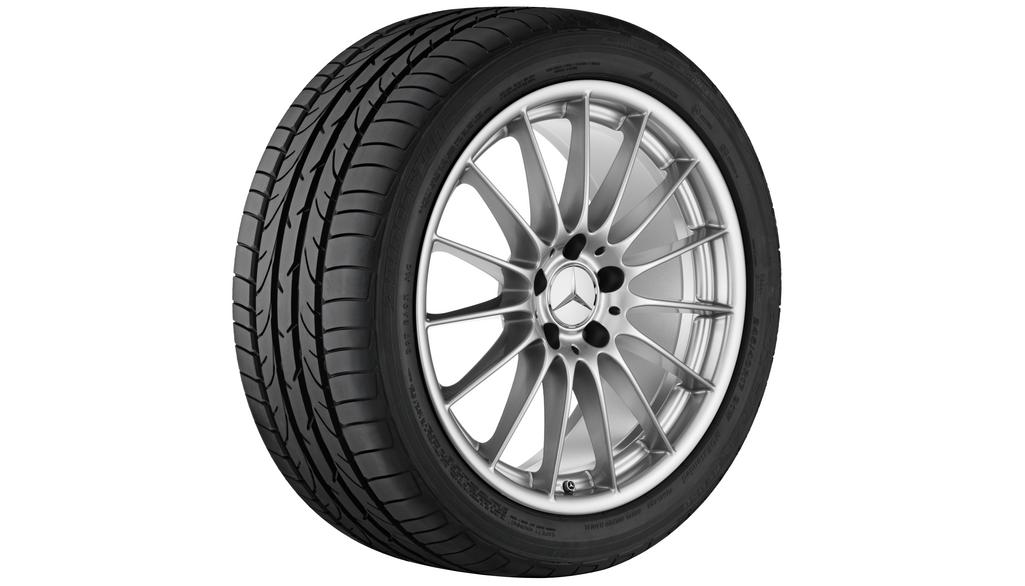 Cerchio a 15 razze, 45,7 cm (18 pollici), SL, 255/40 R18/, argento vanadio, A23140106027X45 Cerchio a 15 razze, 45,7 cm (18 pollici), SL, 255/40 R18/, argento vanadio, A23140106027X45