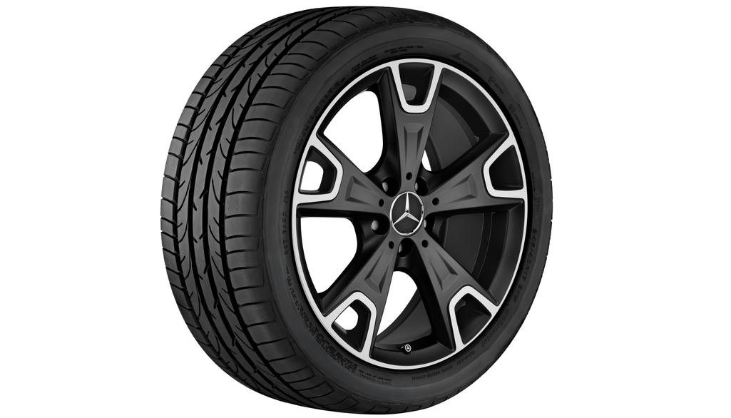 Cerchio a 5 razze Y, 48,3 cm (19 pollici), lucido, GLA, 235/45 R19/, nero opaco, A15640126007X36 Cerchio a 5 razze Y, 48,3 cm (19 pollici), lucido, GLA, 235/45 R19/, nero opaco, A15640126007X36