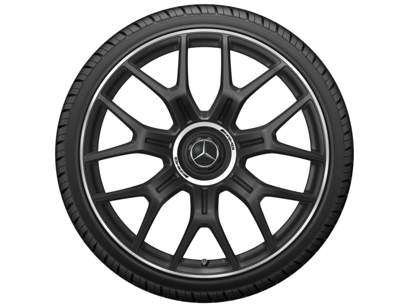 AMG Schmiederad im Kreuzspeichen-Design, 53,3 cm (21 Zoll), Felgenhorn glanzgedreht, GLC, 295/35 R21/, schwarz matt, A25440117007X71