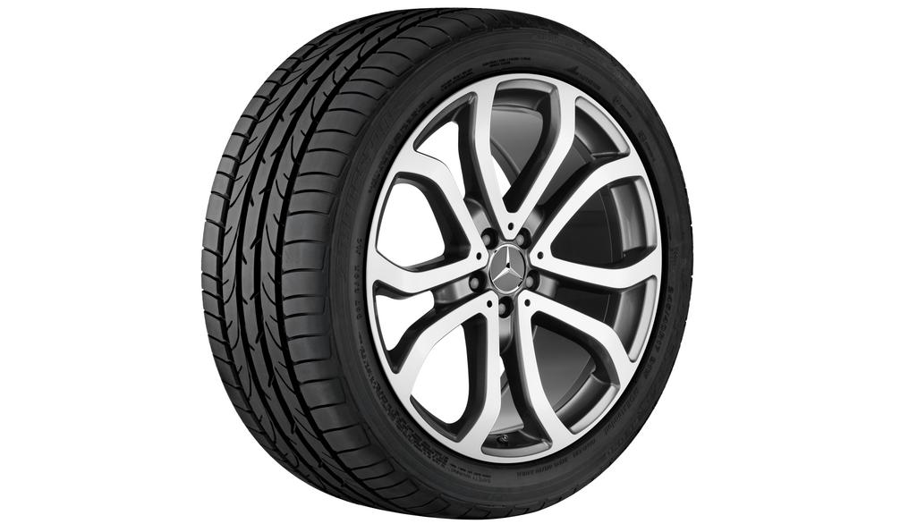 5-Doppelspeichen-Rad, 53,3 cm (21 Zoll), glanzgedreht, GLE, 315/40 R21/, grau Himalaya, A29240115007X21