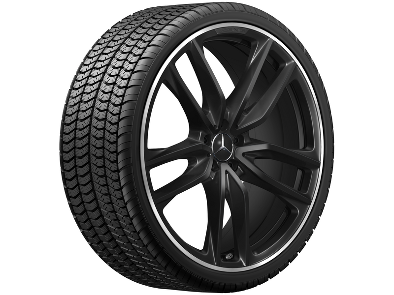 AMG 5-twin-spoke wheel, 58.4 cm (23 inch), rim flange high-sheen, GLS, 285/40 R23/, black, A16740177007X72