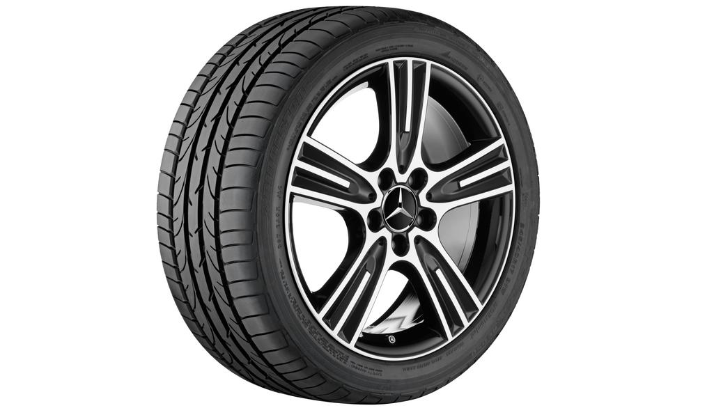5-spoke wheel, 43.2 cm (17-inch), high-sheen, C-Class, 225/45 R17/, black, A20440160027X23