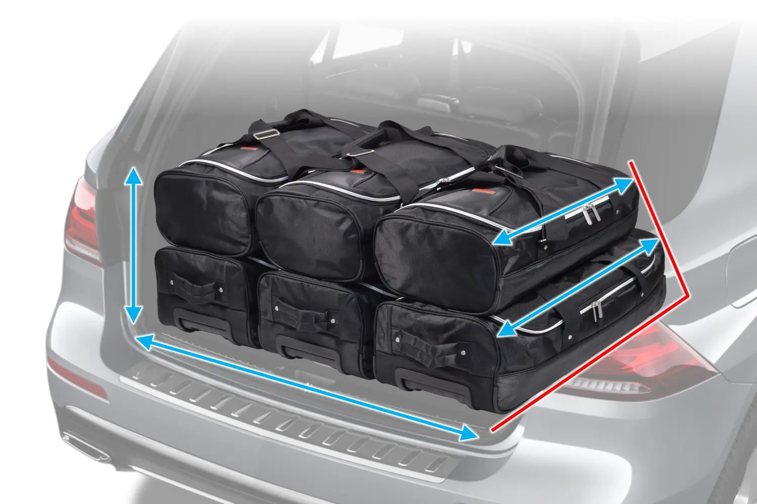 Set di borse da viaggio per Mercedes-Benz Classe B (W247) 2018-oggi 5 porte - nero, CB-M23501S