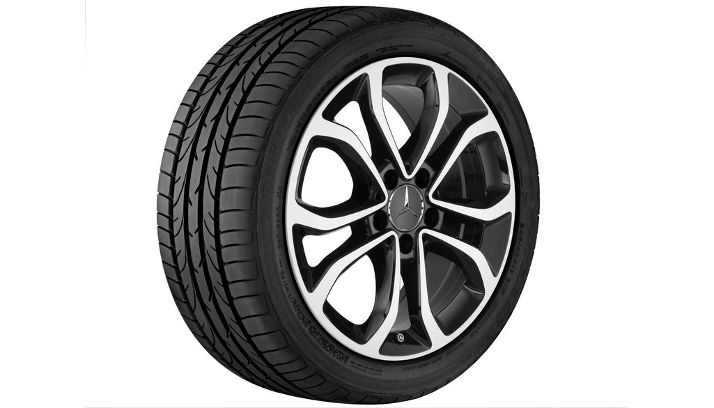 5-dubbelspaaks velg, 43,2 cm (17 inch), hoogglans, C-Klasse, 245/45 R17/, zwart, A20540139007X23