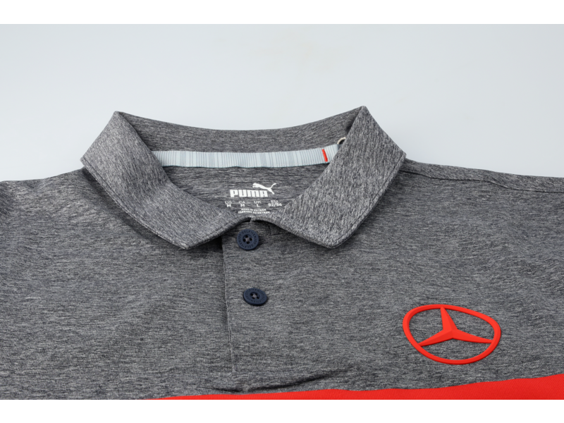 Golf-Poloshirt Herren, grau / melange / rot, B66450419