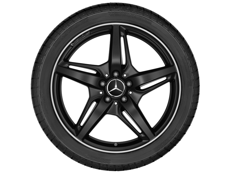AMG 5-Speichen-Rad, 48,3 cm (19 Zoll), Felgenhorn glanzgedreht, AMG GT, 265/35 R19/, schwarz matt, A19040101007X71