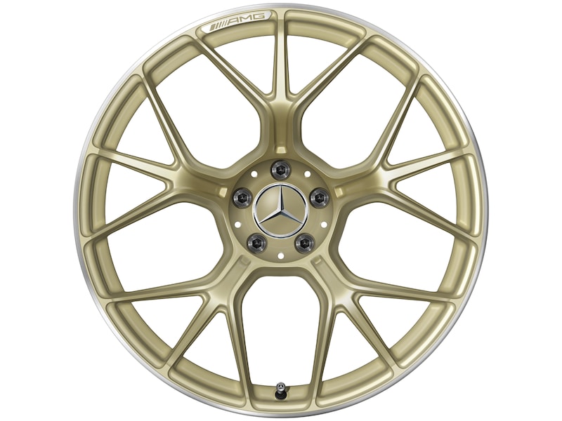 AMG Schmiederad im Kreuzspeichen-Design, 53,3 cm (21 Zoll), AMG GT, 295/30 R21/, schwarz matt, goldfarben, A19240113001X71