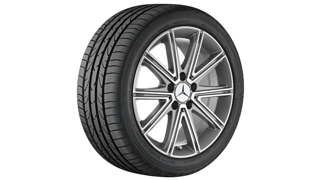 10-Speichen-Rad, 43,2 cm (17 Zoll), glanzgedreht, SLK-SLC, 225/45 R17/, palladiumsilber, A17240114027X19