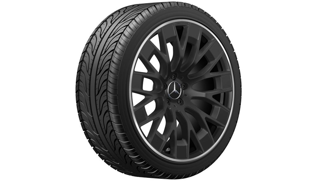 AMG multi-spoke wheel, 53.3 cm (21-inch), rim flange high-sheen, 275/40 R21/, matt black, A29440115007X71 AMG multi-spoke wheel, 53.3 cm (21-inch), rim flange high-sheen, 275/40 R21/, matt black, A29440115007X71