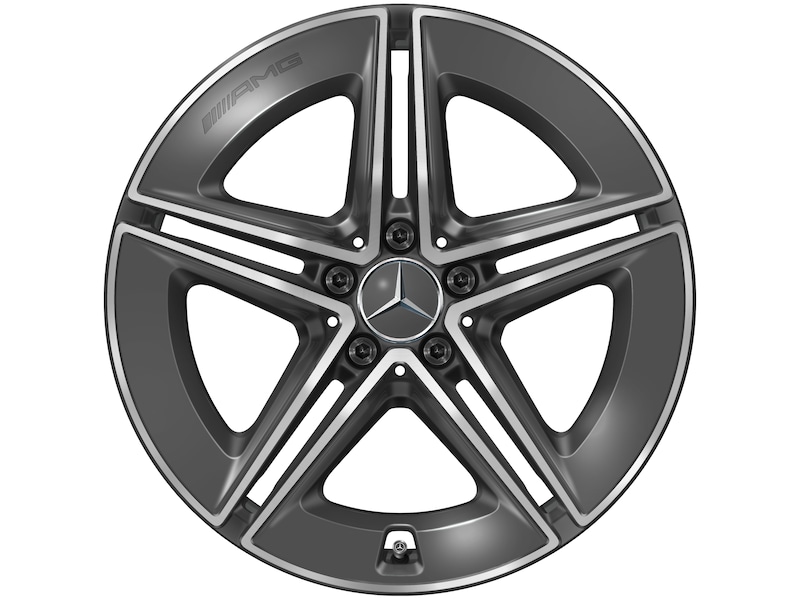 AMG light-alloy wheel, 5-twin-spoke design, 48.3 cm (19-inch), high-sheen, E-Class, 255/45 R19/, tantalum gray, A21440109007Y51