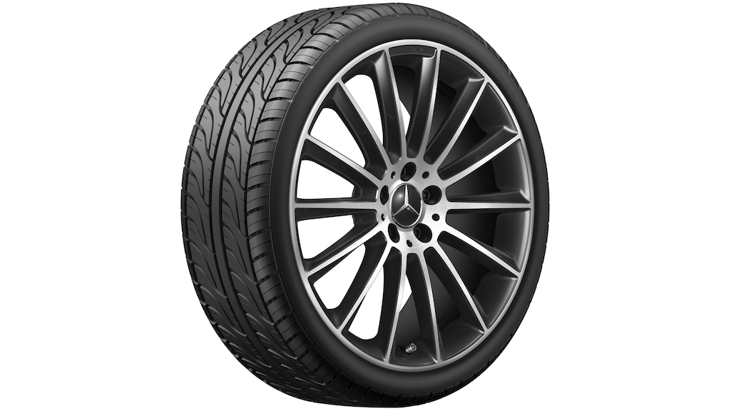 Mercedes-Benz Original Sommer-Komplettrad AMG Vielspeichen schwarz glanzgedreht , Pirelli, P-Zero (PZ4) MOE, 245/35 R20 95 Y XL, Sommer, Q440641710460