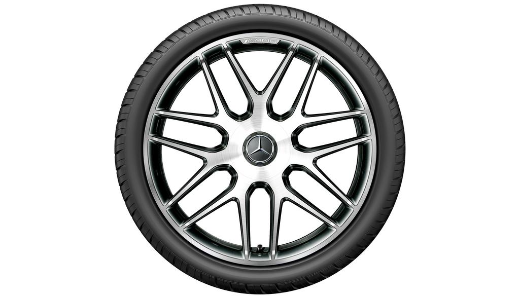 AMG Schmiederad im Kreuzspeichen-Design, 50,8 cm (20 Zoll), glanzgedreht, E-Klasse, 265/35 R20/, titangrau, A21340130007X21