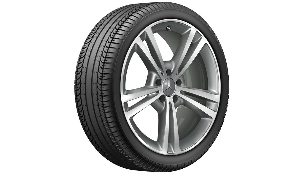 5-dubbelspaaks velg, 48,3 cm (19 inch), hoogglans, CLA/B-Klasse/A-Klasse, 225/40 R19/, grijs Himalaya, A17740108007X21 5-dubbelspaaks velg, 48,3 cm (19 inch), hoogglans, CLA/B-Klasse/A-Klasse, 225/40 R19/, grijs Himalaya, A17740108007X21