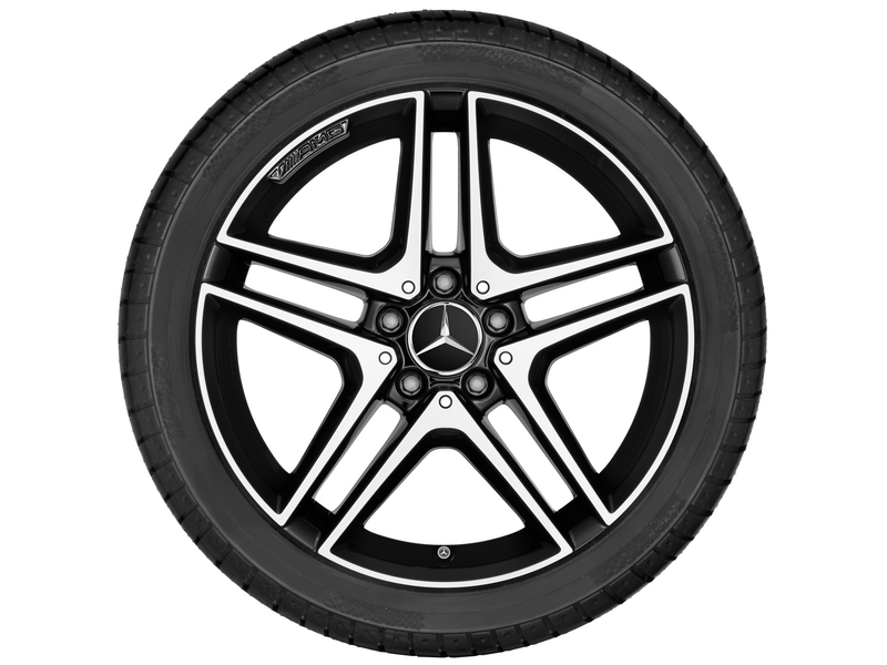 AMG 5-Doppelspeichen-Rad, 45,7 cm (18 Zoll), glanzgedreht, CLA/ A-Klasse, 235/40 R18/, schwarz, A17640100007X23