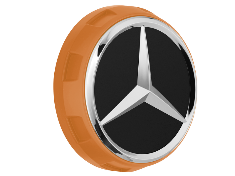 AMG Radnabenabdeckung, im Zentralverschlussdesign, (u.a. S-Klasse/ GLC/ EQB), orange, A00040009002232