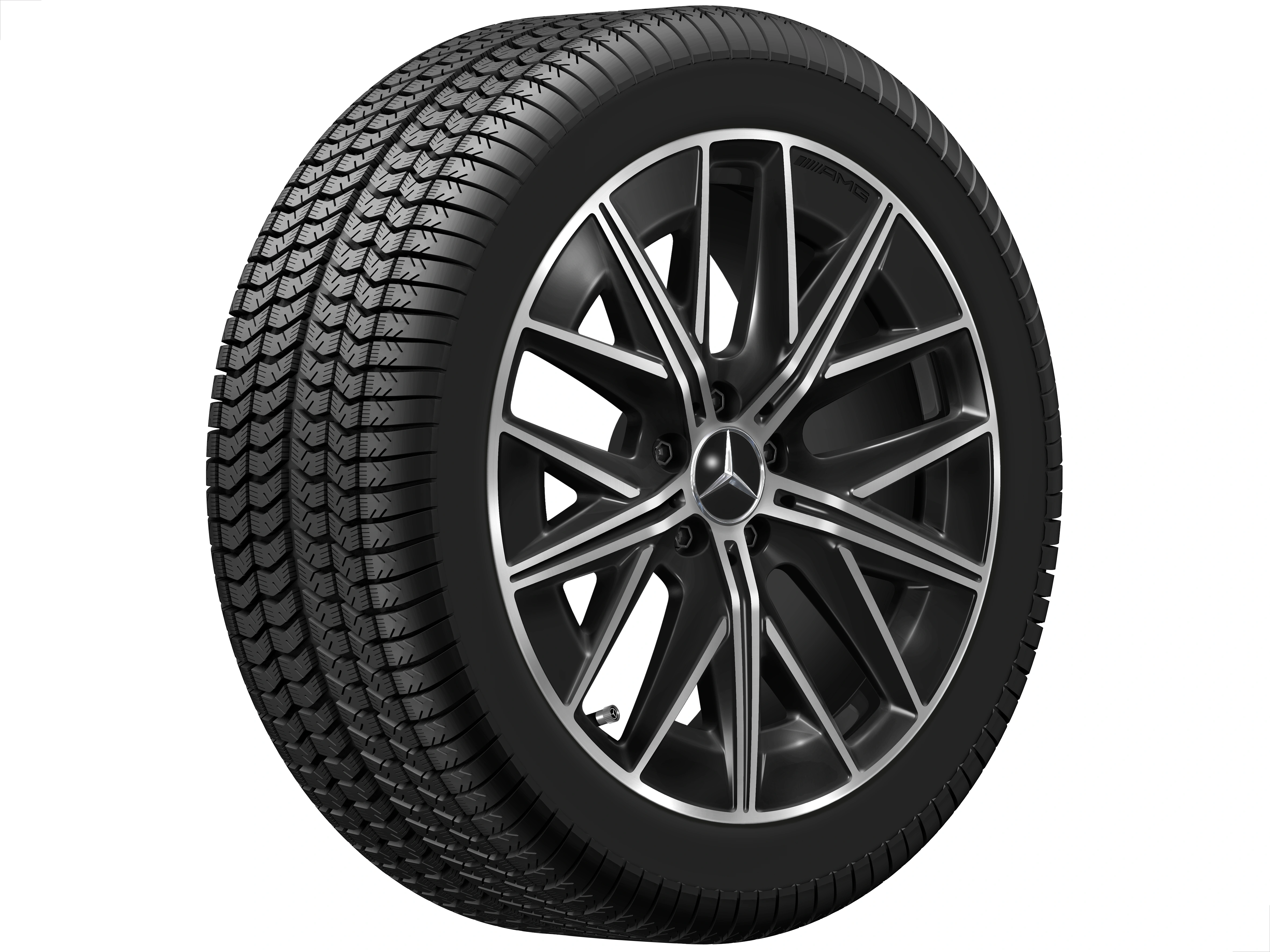 AMG Leichtmetallrad, im 5-Doppelspeichen-Design, 48,3 cm (19 Zoll), 8 J x 19 ET 38,2, schwarz, glanzgedreht, A52040116007X23 AMG Leichtmetallrad, im 5-Doppelspeichen-Design, 48,3 cm (19 Zoll), 8 J x 19 ET 38,2, schwarz, glanzgedreht, A52040116007X23