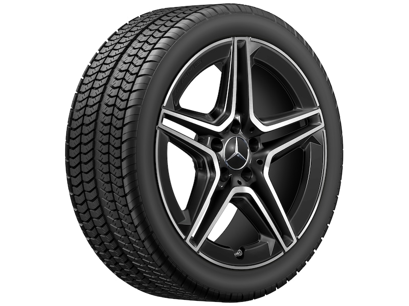 AMG 5-Doppelspeichen-Rad Schwarz Glanzgedreht, Michelin, Pilot Alpin 5 MO1, 235/40 R18 95V XL, Winter, Q440141512270G22021